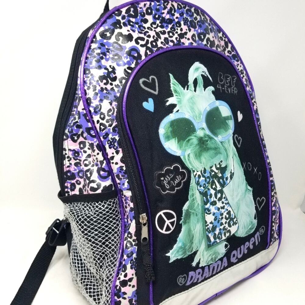 Drama Queen Doggie Backpack Pre-owned Lightweight Easy to Care School Bag